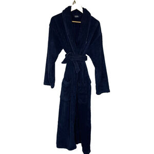 Men's One Size Polo Ralph Lauren Terry Cotton Navy Blue Lounge Robe